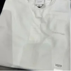 [S] CALVIN KLEIN TECH PIQUE T-SHIRT,IVORY, SP40601016-40CM224103 (SCK585)